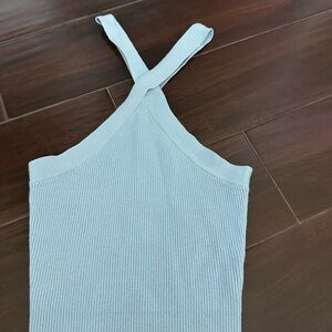 Women's Blue Ribbed Tank Top